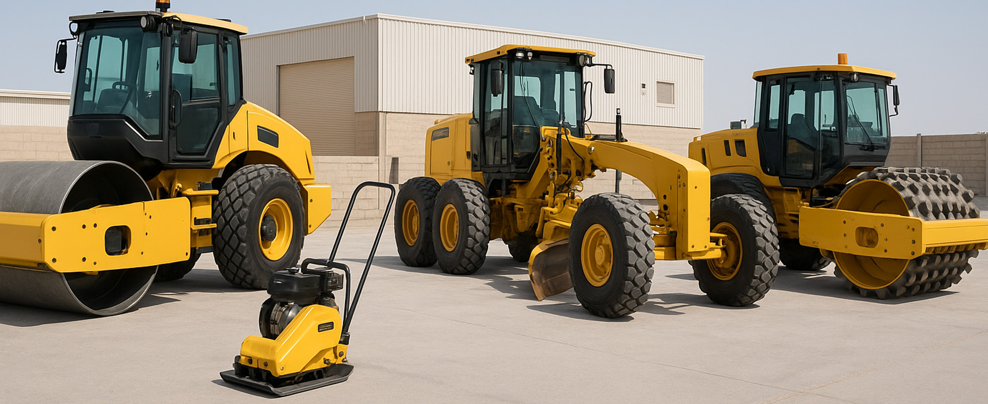 Fleet of Soil Work & Compacting Equipment Rental Rollers & Graders UAE